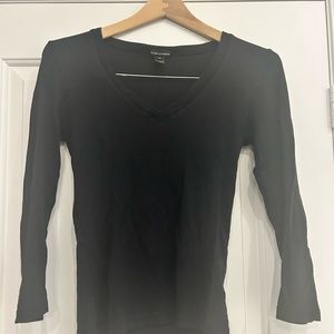 Club Monaco, black v-neck long sleeve shirt, size small
